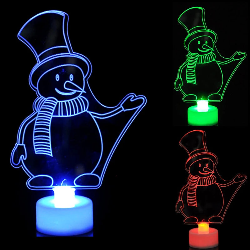 Kerstmis LED Mini nacht lichten | kleurrijke knipperende Snowman lichten | ornament decor feestelijke kerstverlichting - Michten