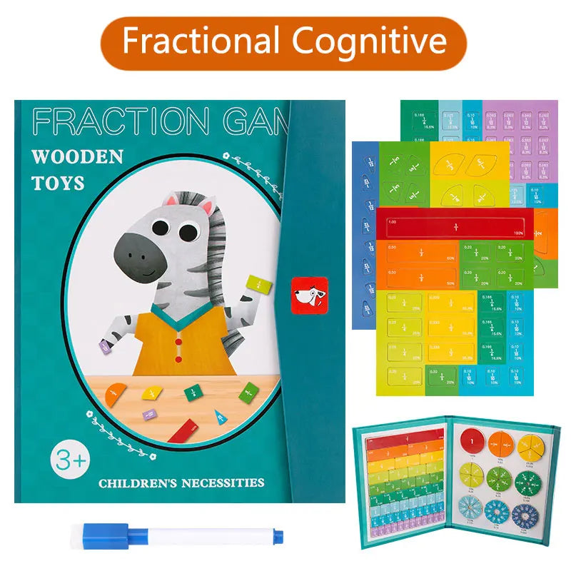 Ontdek Wiskunde met Plezier - Magnetische Breukpuzzel Boek - Tessor