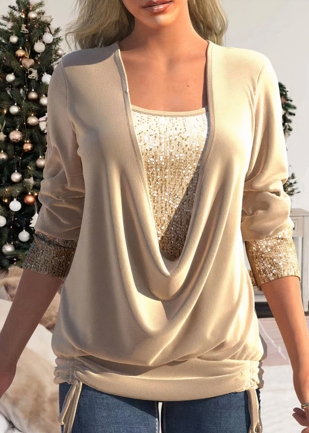 Stijlvolle Glitter Blouse - Samina