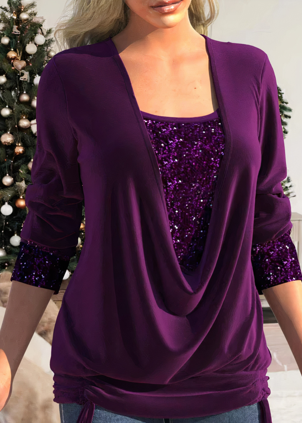 Stijlvolle Glitter Blouse - Samina