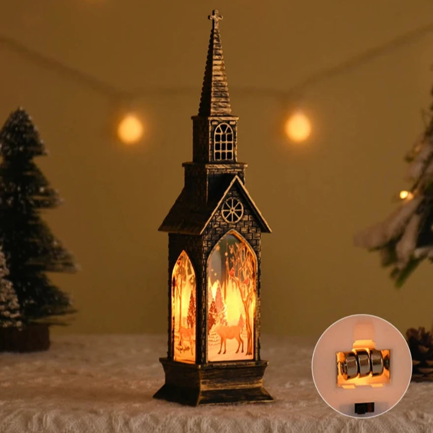 Kerst LED Nachtlamp Lantaarn | Kerstman en Sneeuwpop Tafelornament voor Feestelijke Huisdecoratie - GlowFest