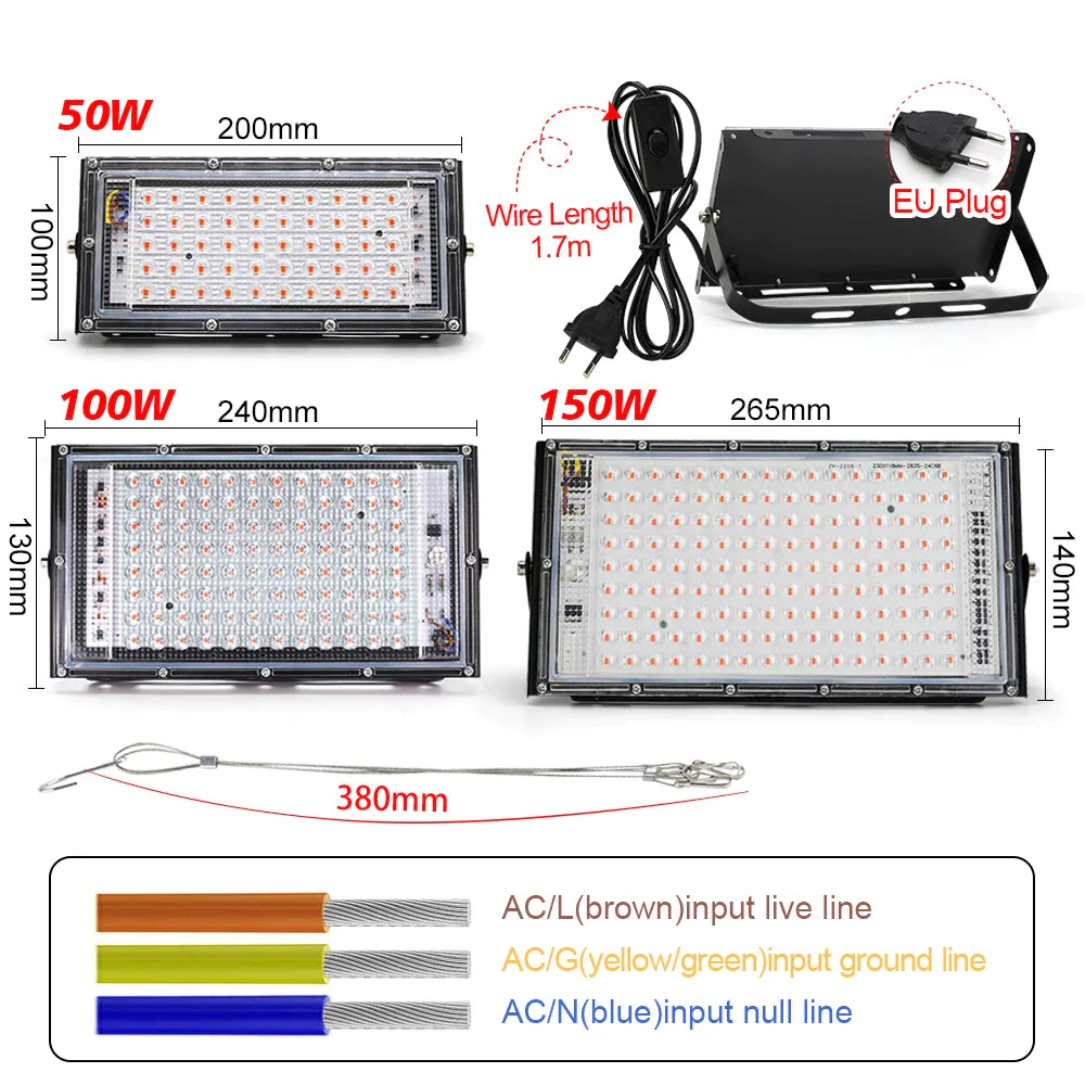 HydroGlow - Volledig Spectrum LED EU stekker kweeklamp