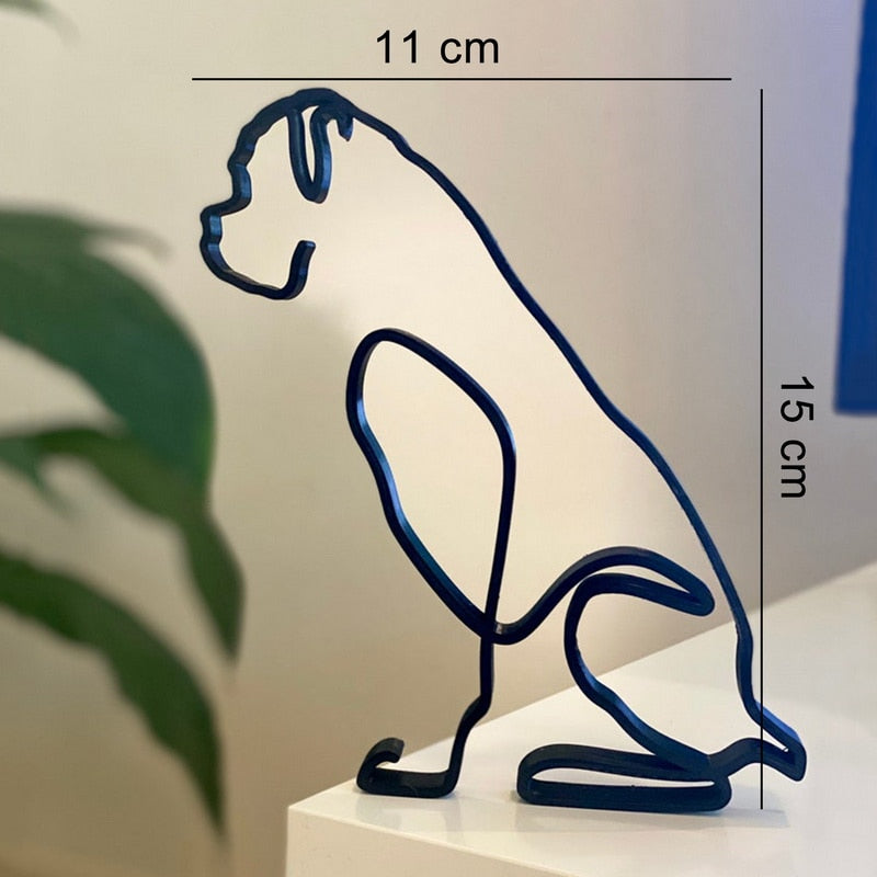 Minimalistische Hond Kunst Sculptuur - Ruff