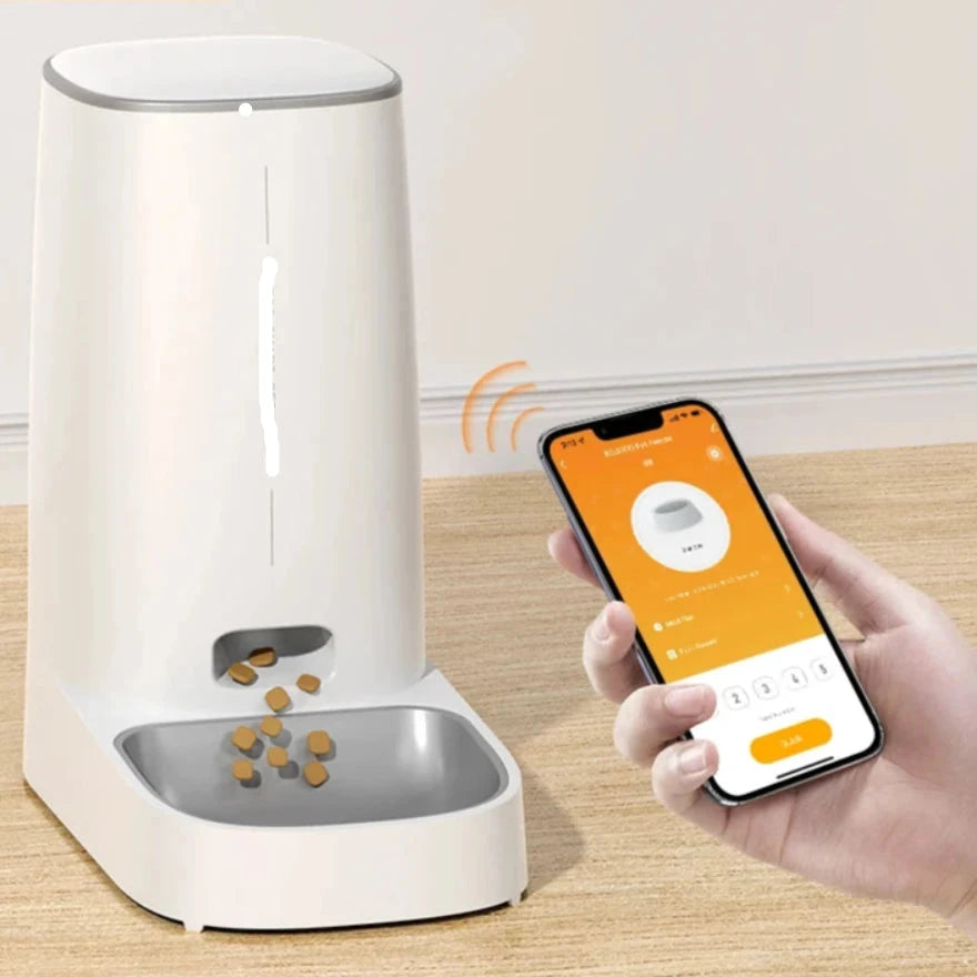 Automatische WiFi Kat- & Hondenvoeder | Slimme Huisdiervoederdispenser met Afstandsbediening & Droogvoer Compatibiliteit - Zackary