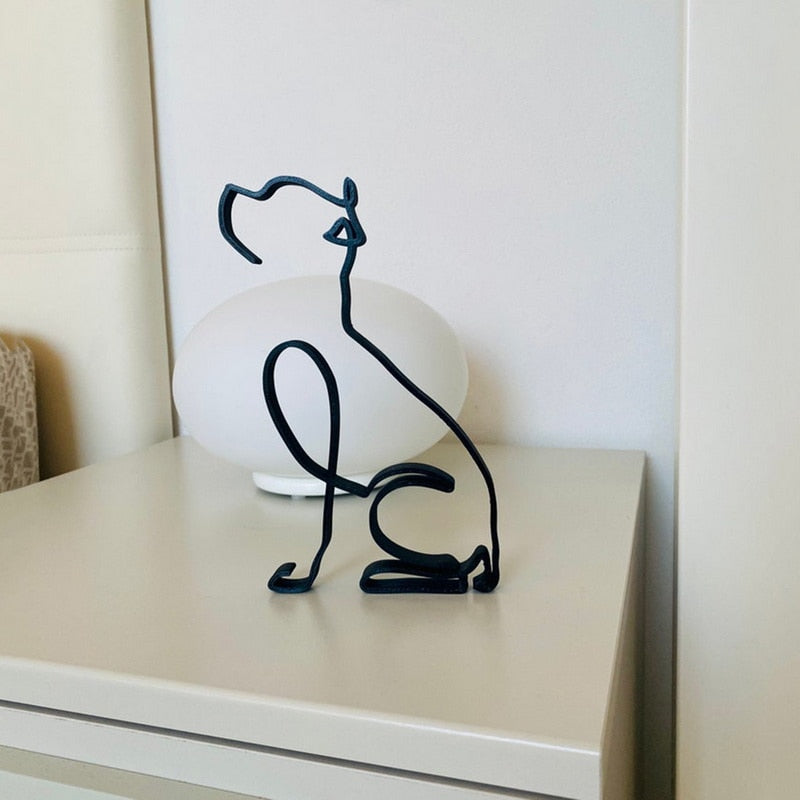 Minimalistische Hond Kunst Sculptuur - Ruff