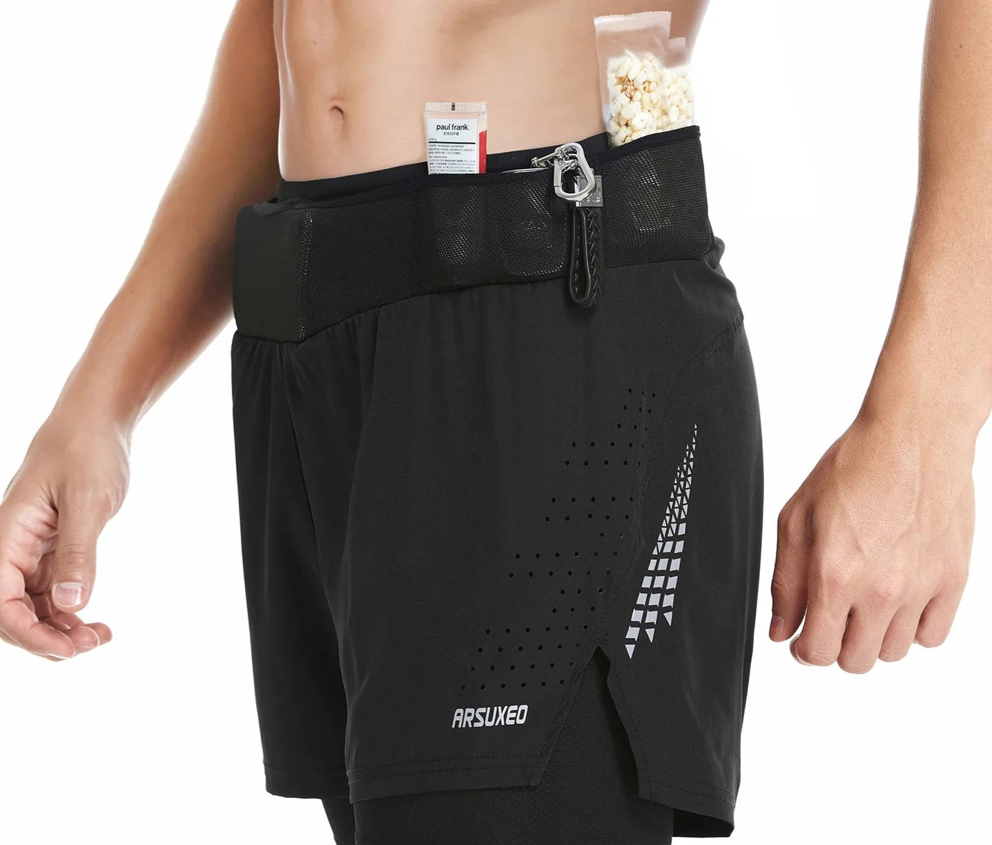 Heren Sportshorts met Mesh Pockets Rondom | Reflecterende Elementen en Ademend Materiaal voor Hardlopen en Training - Gern