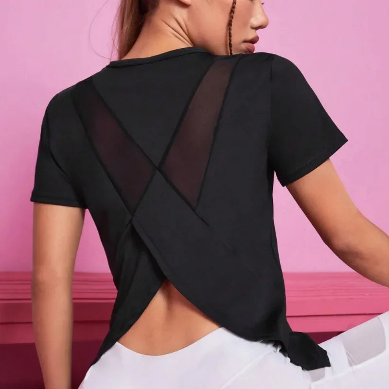 Dames Naadloos Yoga Shirt – Ademend, Kort Sportshirt voor Gym & Training - Zoppi