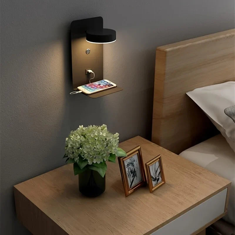 Bedlamp met USB Poort | Moderne Verlichting en Handige Oplaadfunctie - Raees