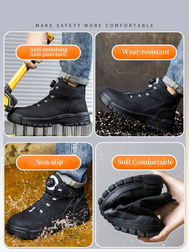 Veiligheidsschoenen voor heren | Anti-smash werkschoenen | Herfst- en winterbescherming | Ernestoz