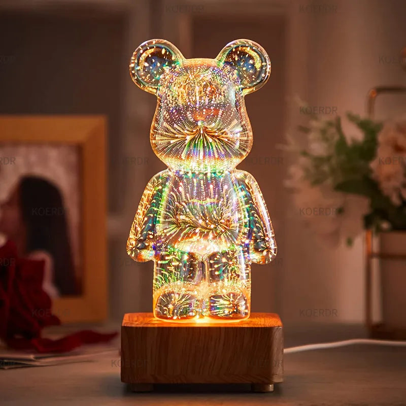 FlashBear | sfeerlamp | 3D vuurwerkprojectie | Unieke Beerlamp