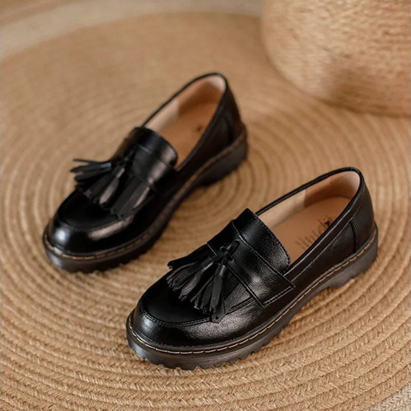 Premie Leren Oxford Werk & Kantoor Dames Loafers | Tijdloze Professionele Elegante - UrsuIa