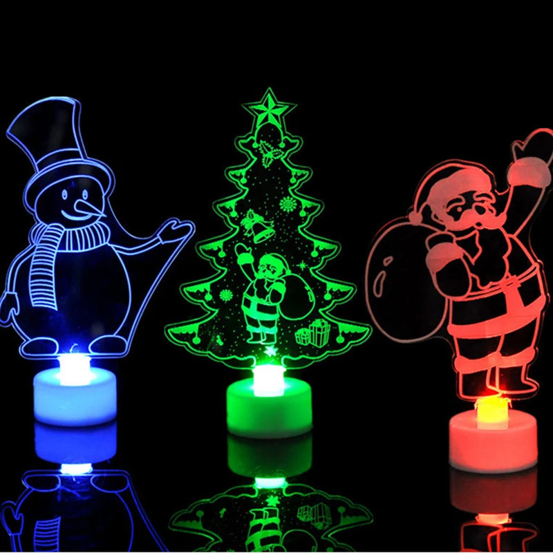 Kerstmis LED Mini nacht lichten | kleurrijke knipperende Snowman lichten | ornament decor feestelijke kerstverlichting - Michten