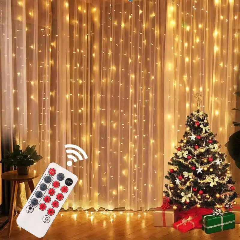 LED Kerst Fairy String Lights met afstandsbediening | USB-aangedreven Festoon slinger gordijn | kerstverlichting decor voor thuis - Gartain