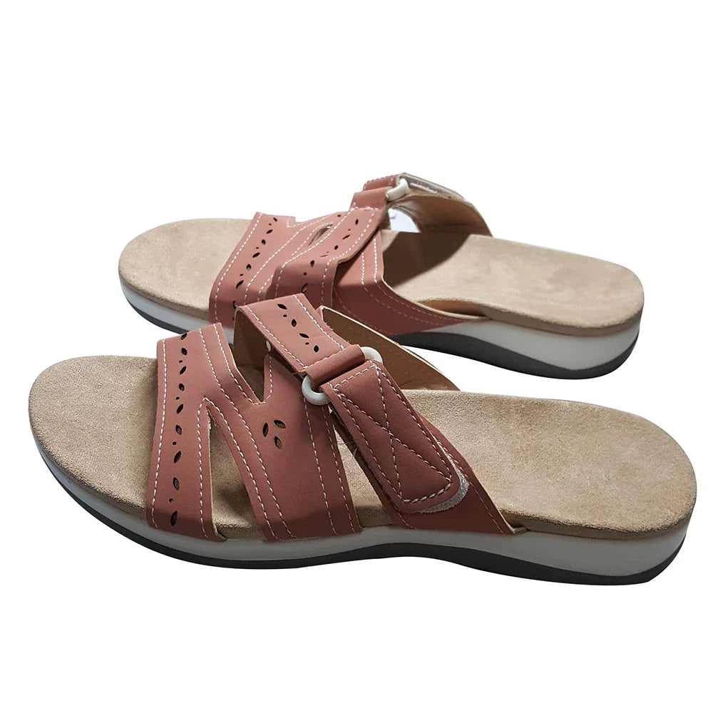 Modieuze Ronde Teen Sandalen voor Dames met Verstelbare Klittenbandsluiting | Comfort en Veelzijdige Stijl - Deorsa