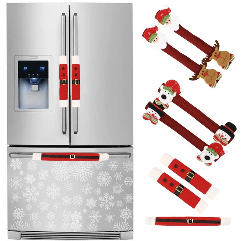 Kerst Pluche Koelkast Handgrepen Covers | Feestelijke Apparatuur Decoraties voor een Vrolijk Thuis - FridgeCov