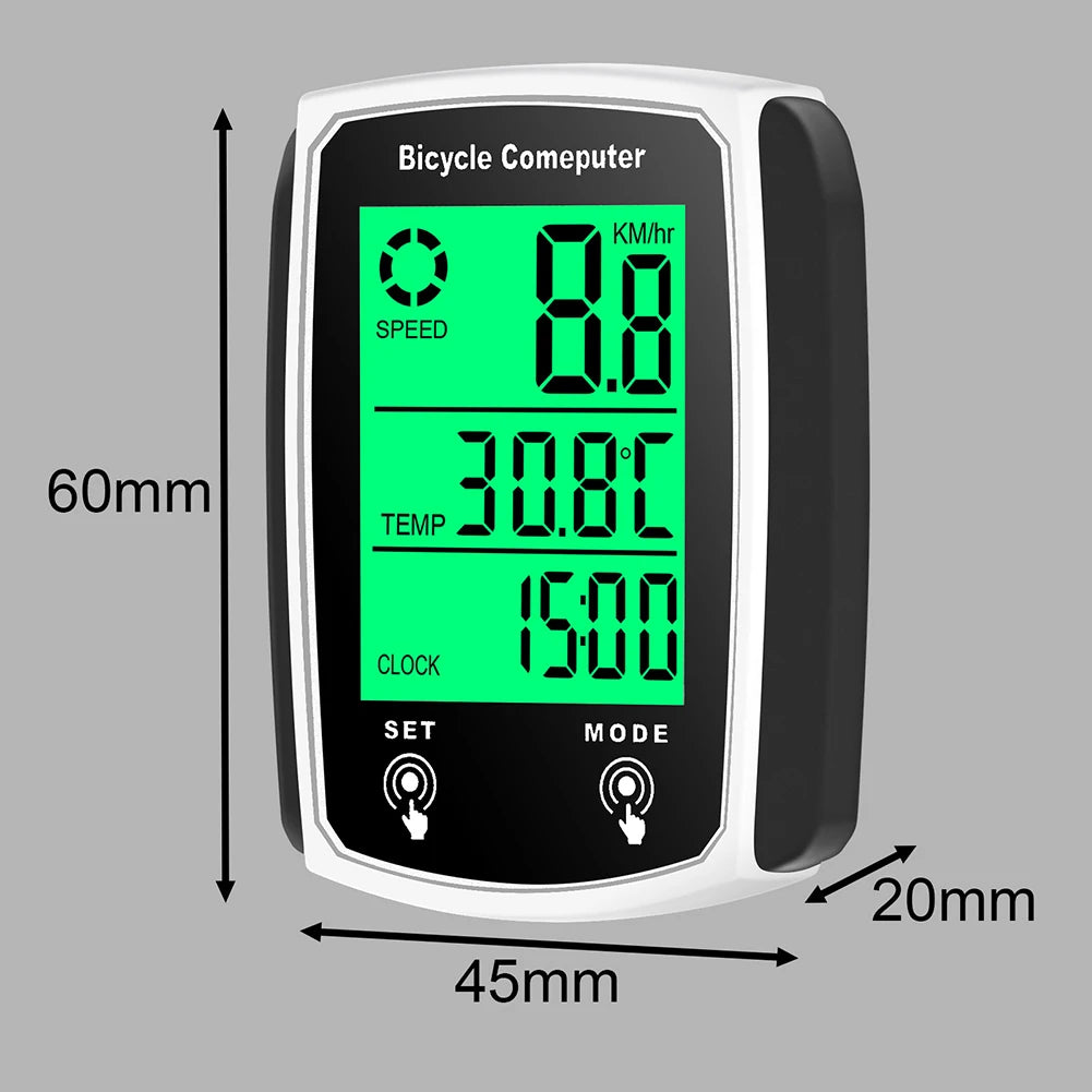 LCD Digitale Cycling Snelheidsmeter met Achtergrondverlichting - Wirmeter