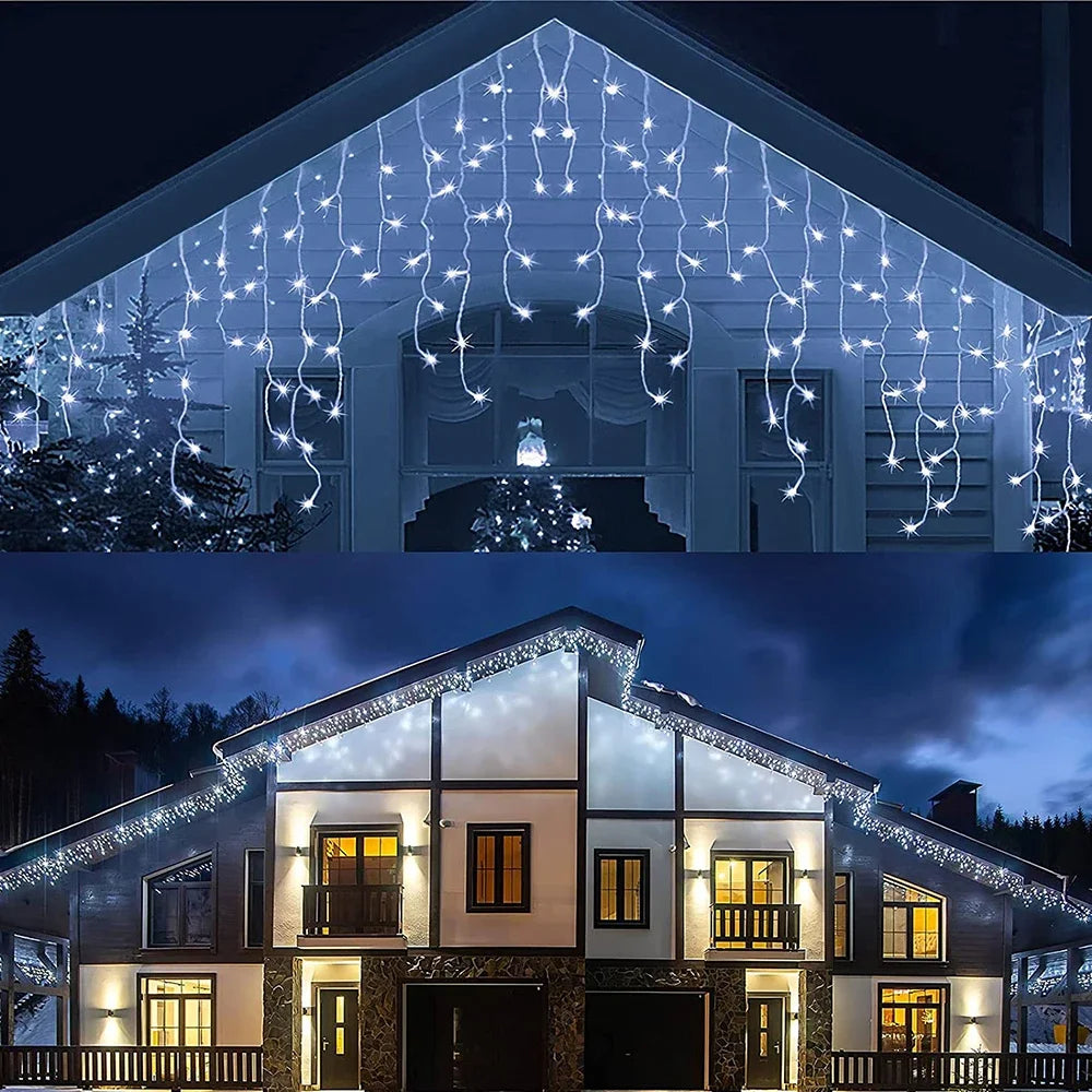 Outdoor Winter Slinger LED Ijspegel Gordijn Kerstverlichting -  Curtcle