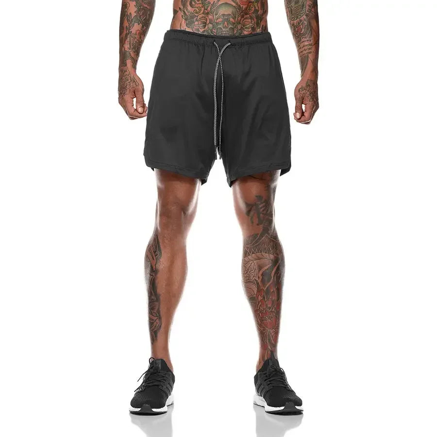 2025 Heren Camo 2-in-1 Ren Shorts | Sneldrogend & Ademend voor de Sportschool & Sport - Deoni