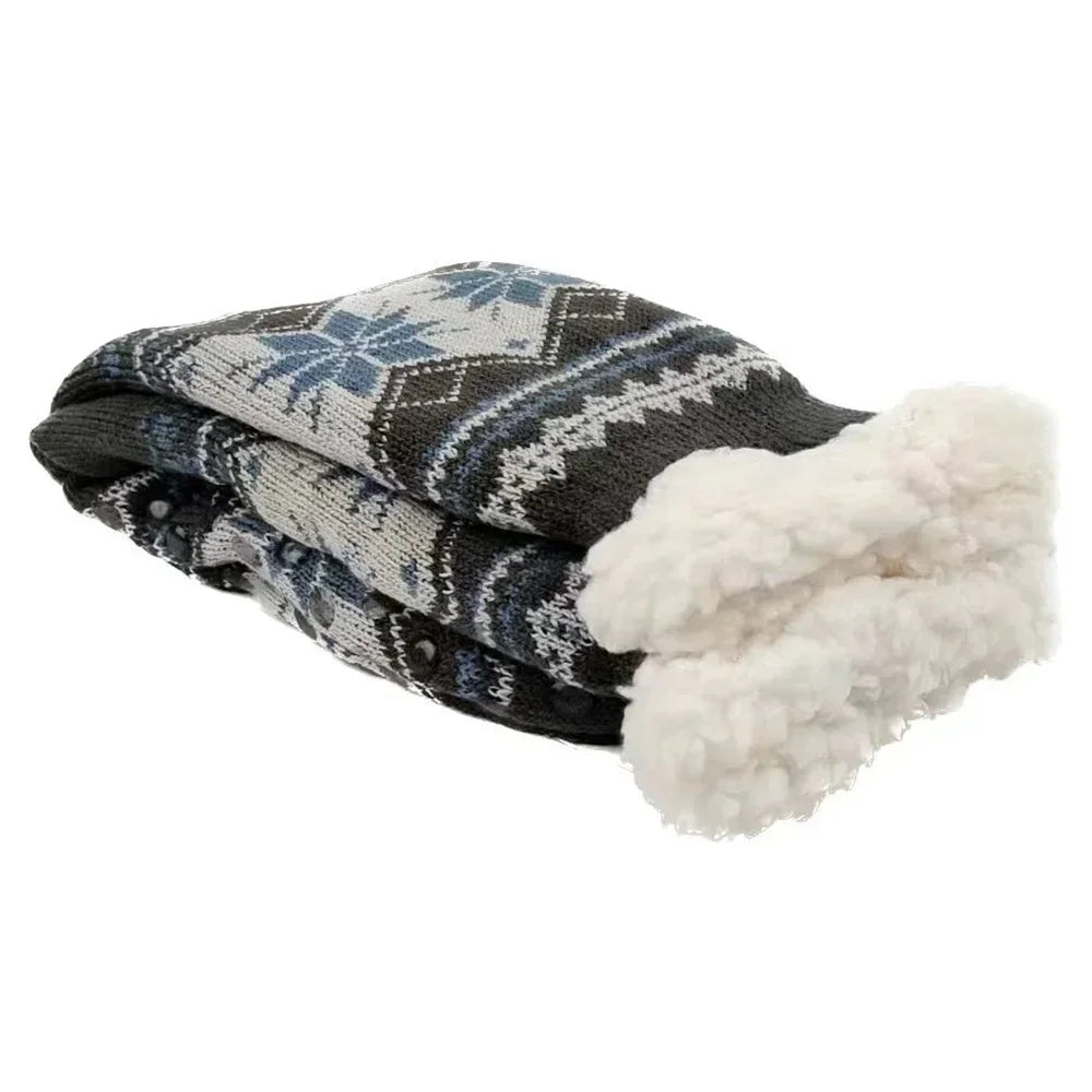 Fluffy Thermische Winter Sokken | Non-Slip Fleece Pluche Grip Sok | Fuzzy Warm Korte Sok mannelijke kerstcadeau - Horat