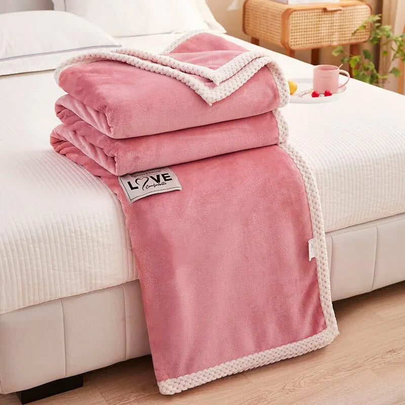 Roze Beddengoed Flanellen Fleece Dekens - Louly