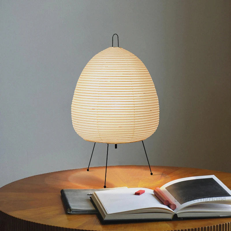 Japanse Wabi-Sabi Tafellamp | Elegante Rijstpapieren Lamp | Zen-Inspiratie voor Slaapkamerinrichting - Akari