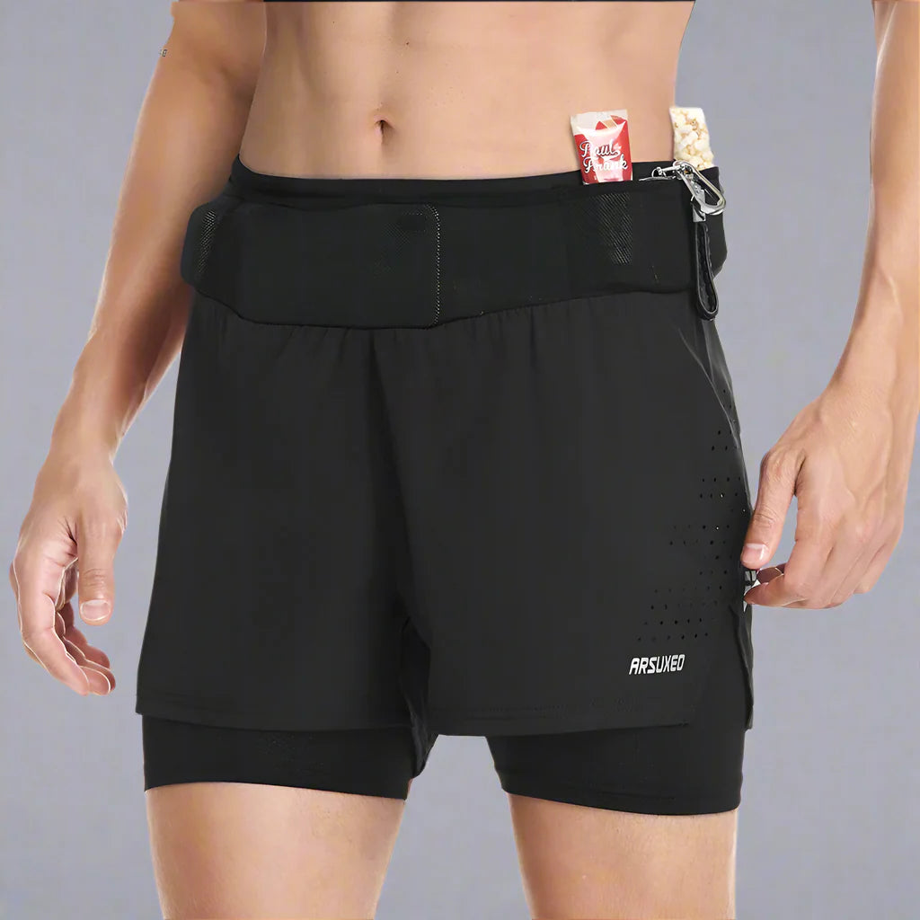 Heren Sportshorts met Mesh Pockets Rondom | Reflecterende Elementen en Ademend Materiaal voor Hardlopen en Training - Gern