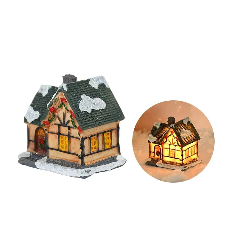 Kerst LED Houten Huis Licht | Sfeervolle Verlichte Kabine Decoratie voor Huis & DIY Kerstboom Ornamenten - GlowCabin