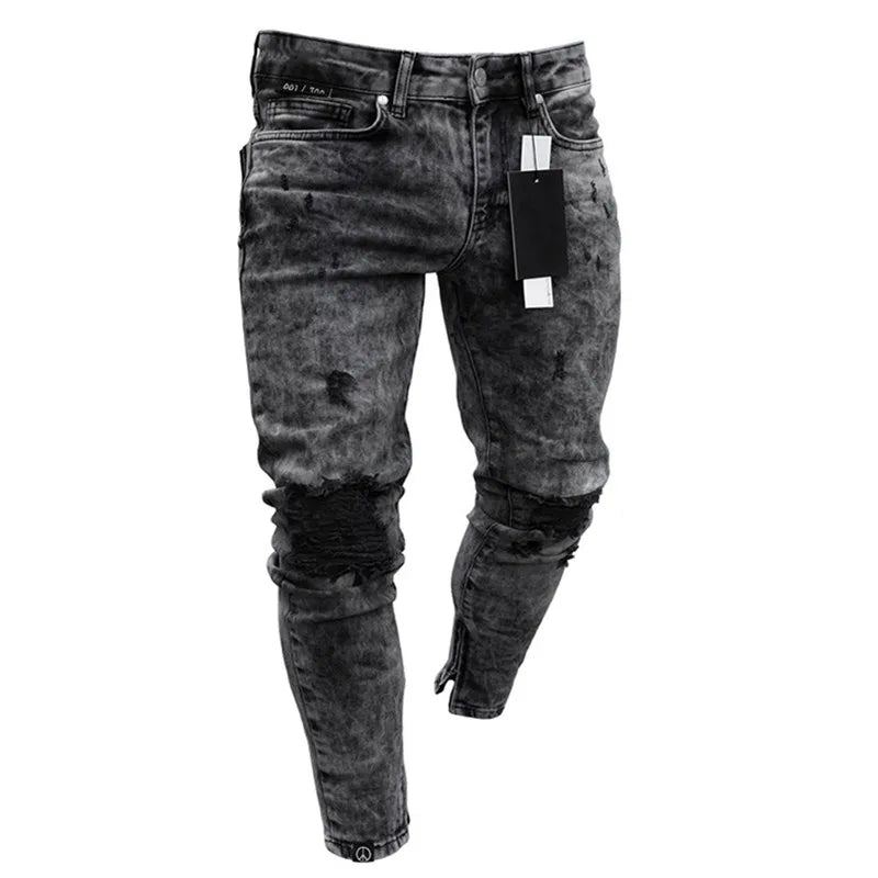 Heren Washed Denim Multi-Pocket Cargo Jeans | Functionele en Stijlvolle Dagelijkse Outfit - Geadon