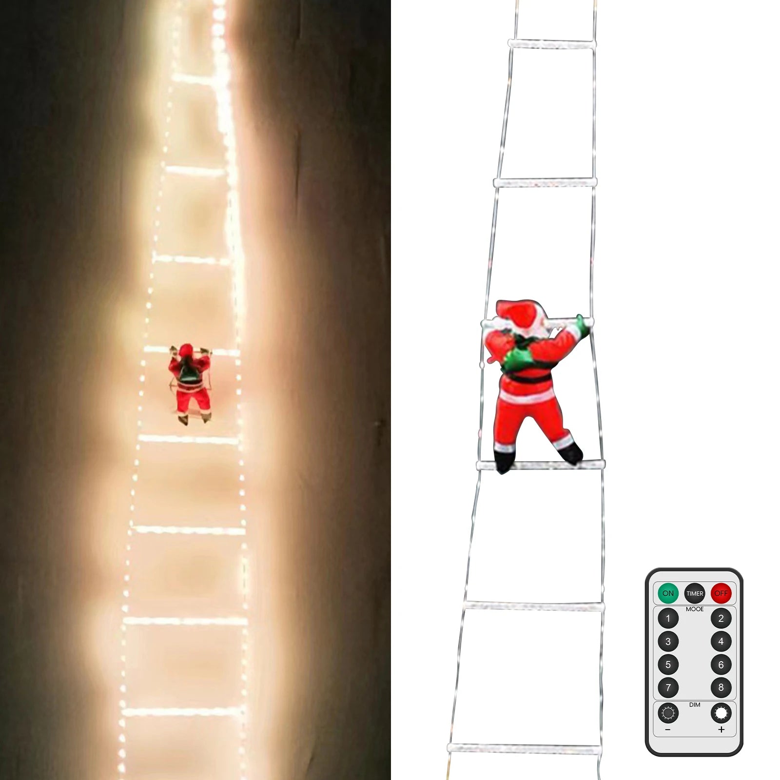 LED Ladder verlichting met afstandsbediening van de kerstman | buiten raam LED String verlichting | USB tuin opknoping kerstverlichting - Ermen