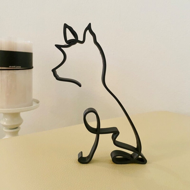 Minimalistische Hond Kunst Sculptuur - Ruff