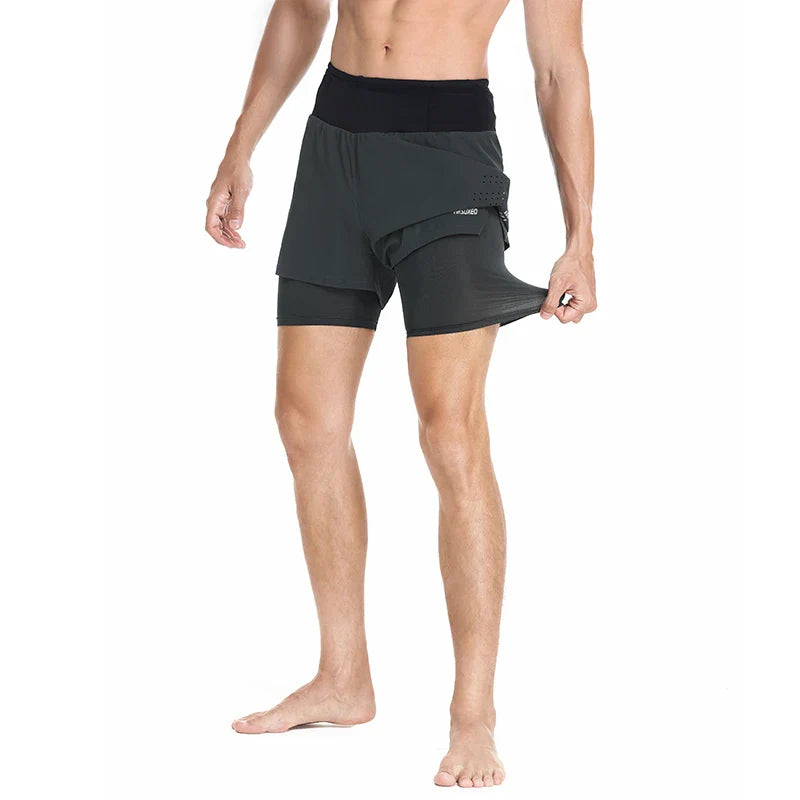 Heren Sportshorts met Mesh Pockets Rondom | Reflecterende Elementen en Ademend Materiaal voor Hardlopen en Training - Gern