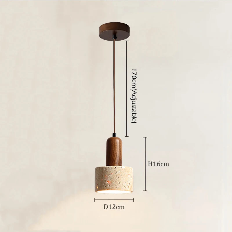 Geel Marmer Hanglamp | Wabi Sabi Travertijn Lamp - Marcel