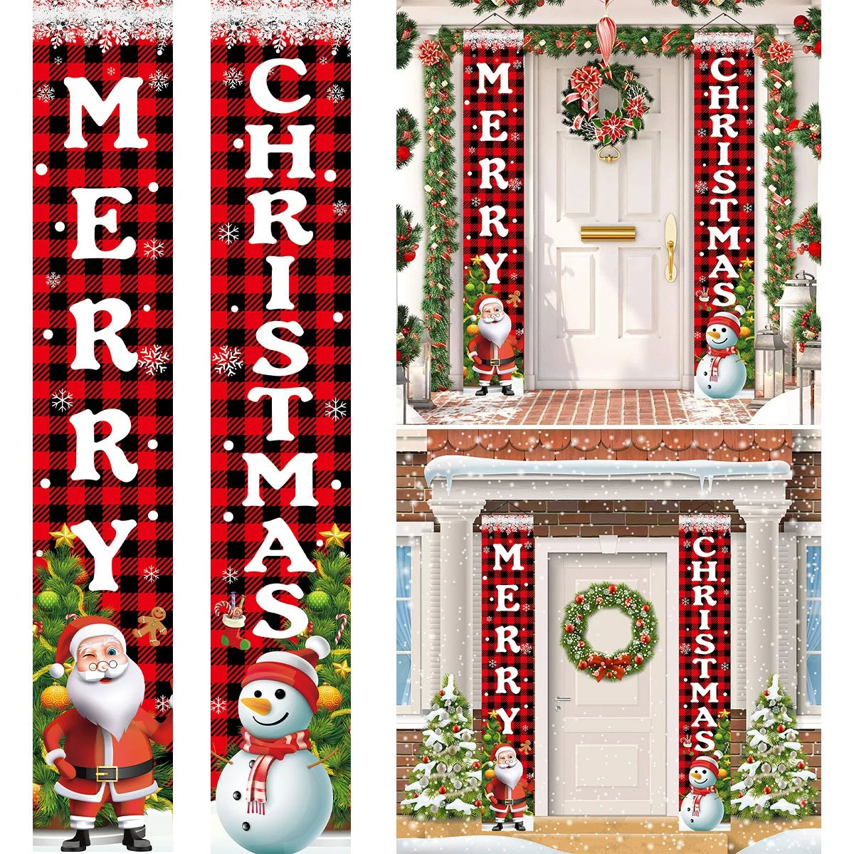 Vrolijk Kerstmis Deur Banier Decor | Hangende Ornamenten Banier Home Kerstdecoratie - Noel