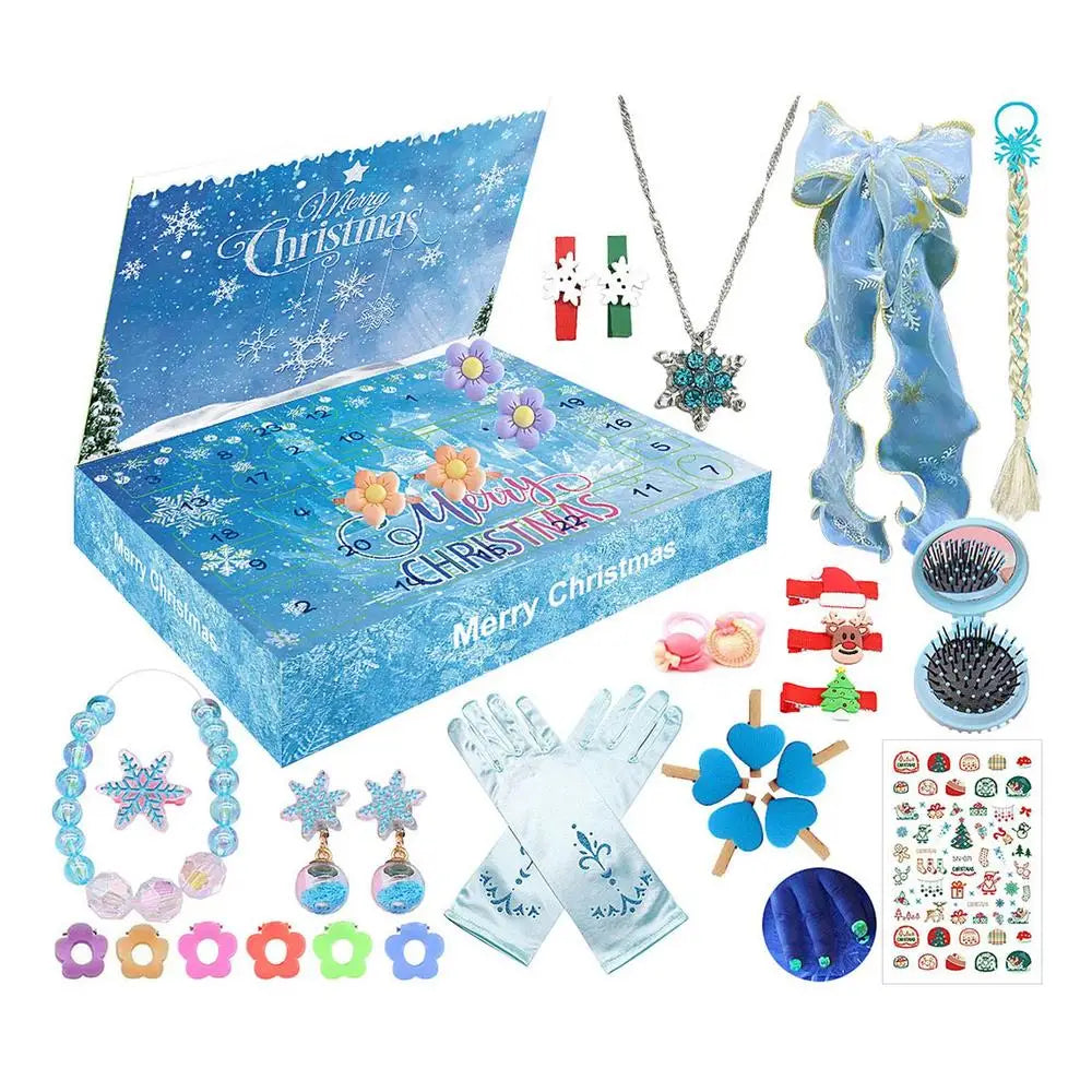 Kinderen princess advent kalender | Kerstmis Aftellen Kalender accessoires Gift Box | Meisjes sieraden set - Princess