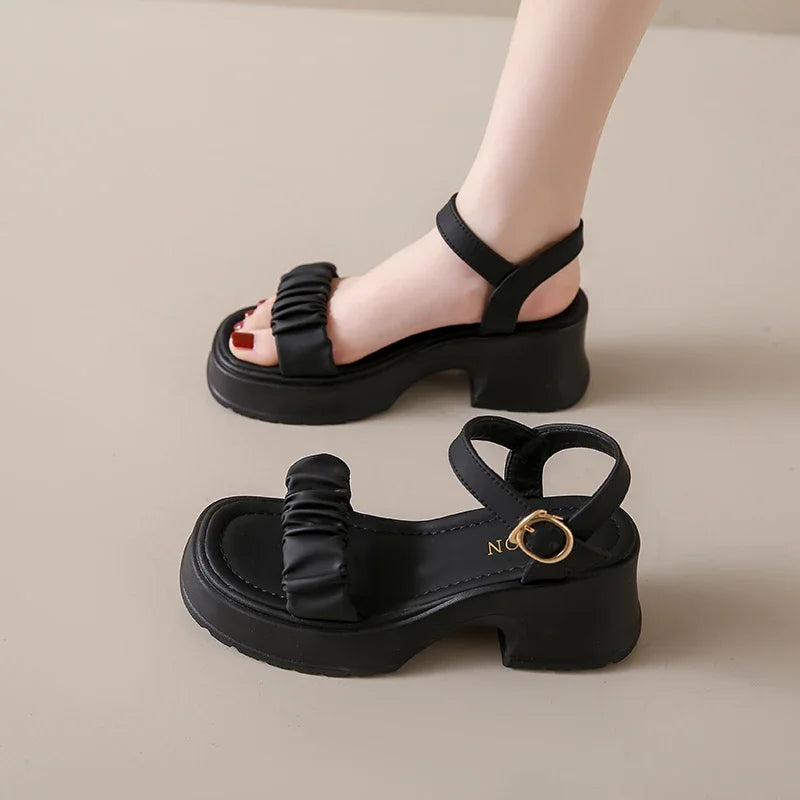 Dikke Zool Sandalen voor Dames | Gedurfde Fee-Style Sandalen met Dikke Hak voor de Zomer - Valraine