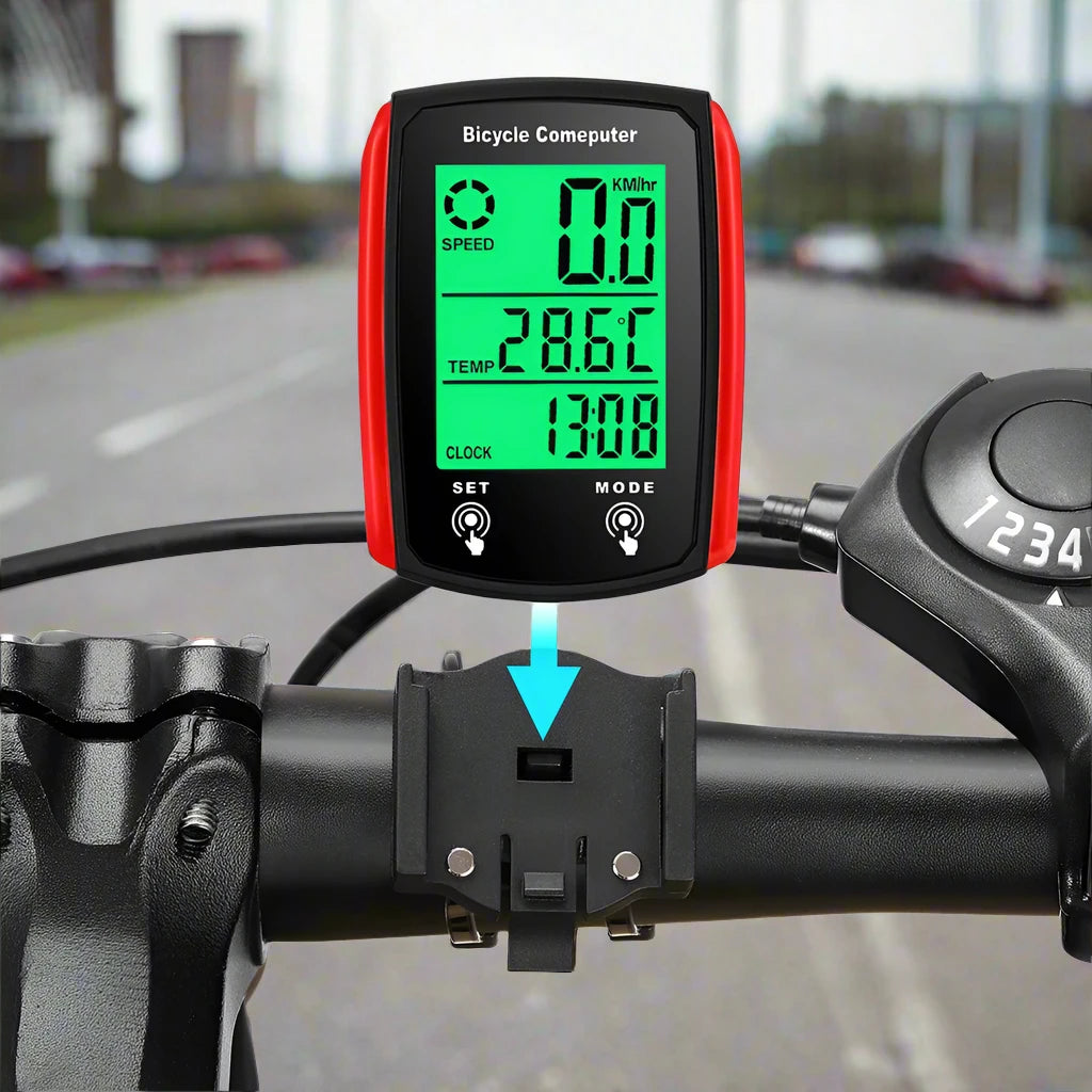 LCD Digitale Cycling Snelheidsmeter met Achtergrondverlichting - Wirmeter