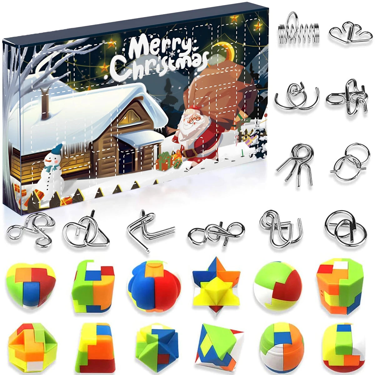 Kerst Countdown Puzzel Adventskalender 2024 | 24-delige Vakantie Puzzel Set | Leuk Kerstcadeau voor Kinderen & Volwassenen - Kallio