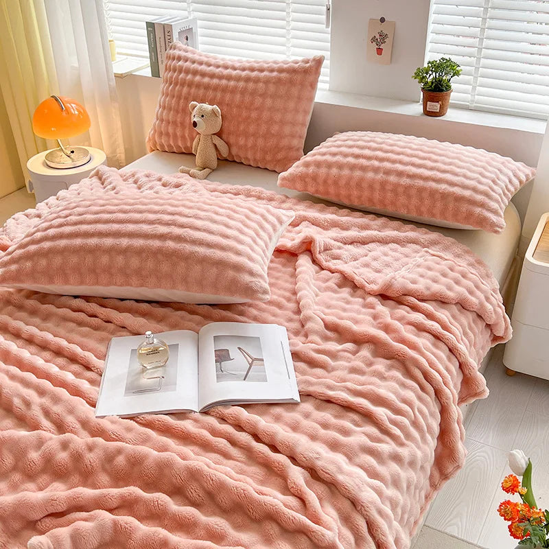 Coral Beds Bubbelvormige fleece flanellen dekens - Pedsy