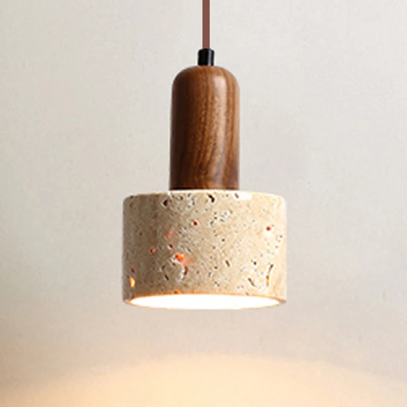 Geel Marmer Hanglamp | Wabi Sabi Travertijn Lamp - Marcel