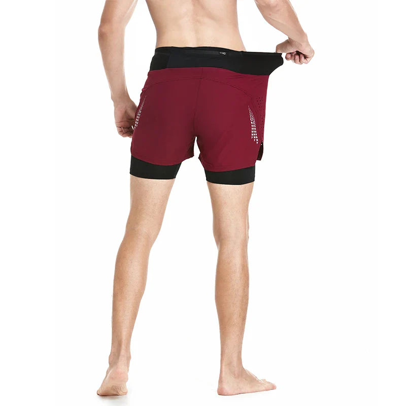 Heren Sportshorts met Mesh Pockets Rondom | Reflecterende Elementen en Ademend Materiaal voor Hardlopen en Training - Gern