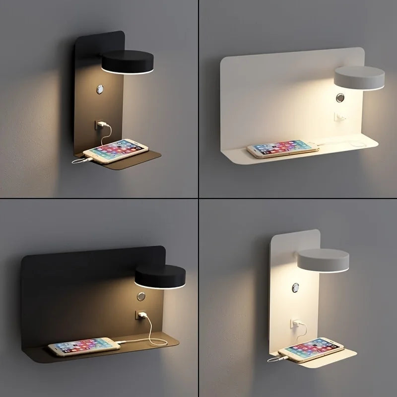 Bedlamp met USB Poort | Moderne Verlichting en Handige Oplaadfunctie - Raees