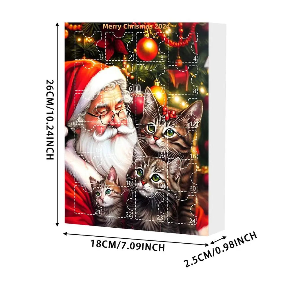 Schattige kat Kerst Adventskalender | Aftelkalender kat  | Grappige muurdecoratie voor kerstfeest - Kander