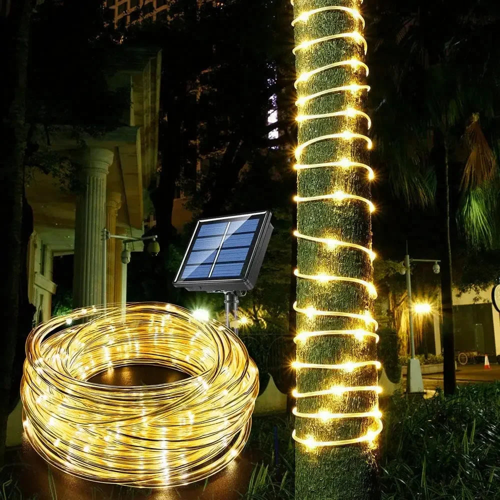 Waterdichte Zonne-Energie LED Slingerlicht | 300 LED Lichtsnoer voor Buiten Kerstmis, Tuin, Hek, & Pad Decoratie - StripYard