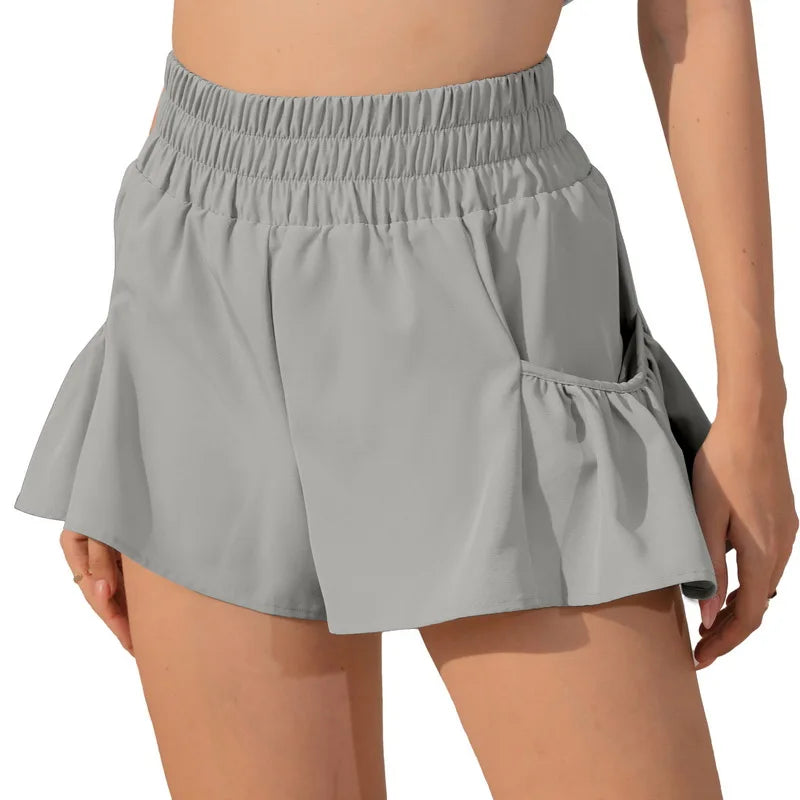 Dames Sportshorts met Ruffles en Zakken | Yoga, Fitness, Gym & Pilates - Jelsa