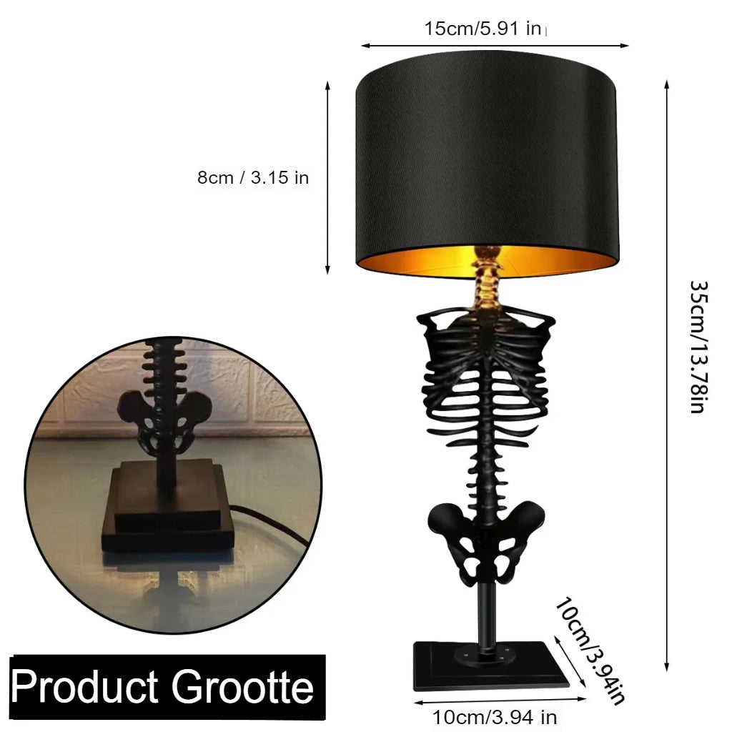 Quill - Handgemaakte gotische skelet tafellamp