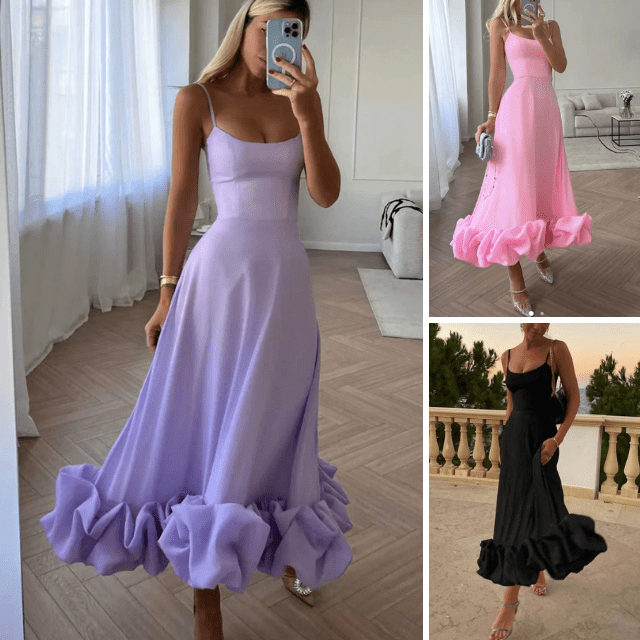 Elegante Midi Jurk voor Dames | Hoogwaardige Feestkleding | Tijdloze Stijl - Dierra