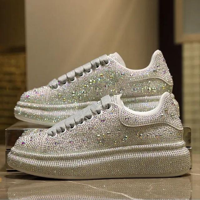 Sprankelende Glittersneakers met Kristaldetails - Jemilia