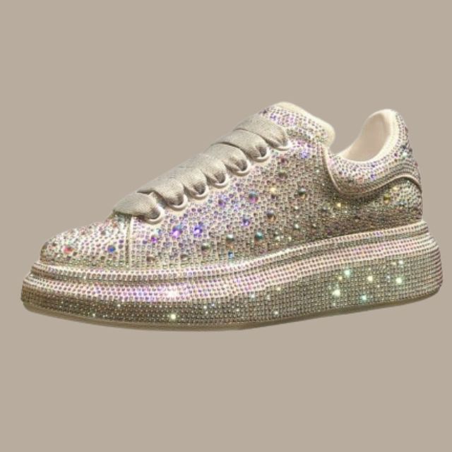 Sprankelende Glittersneakers met Kristaldetails - Jemilia