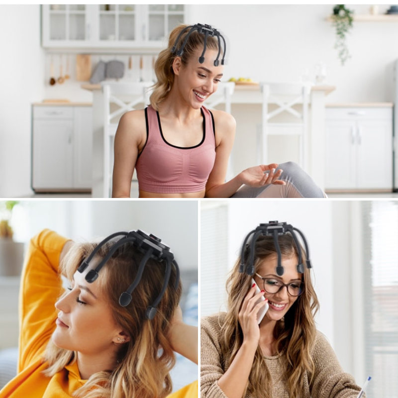 3 standen Hoofdmassager bij hoofdpijn en stress | Stimuleert drukpunten - Marilo