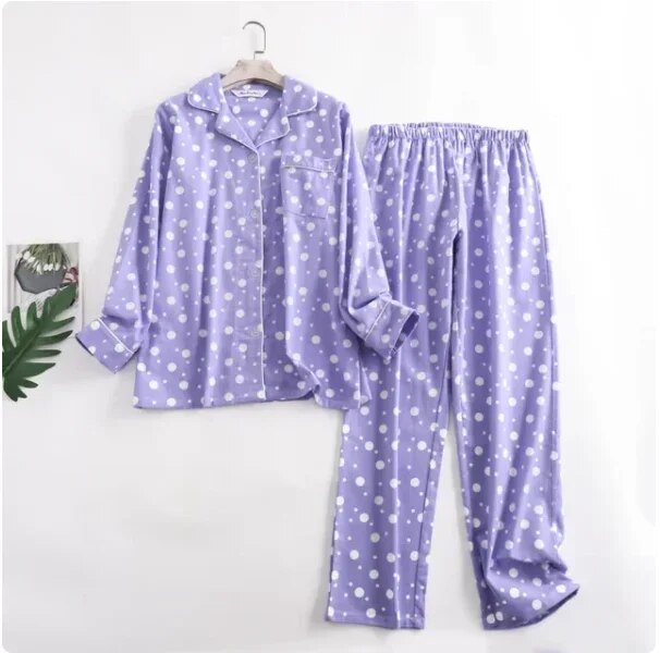 Tweedelige Katoenen Flanellen Pyjama Set | Comfortabele en Stijlvolle Nachtkleding - Morny